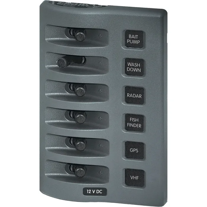 Blue Sea 4307 WeatherDeck® 12V DC Waterproof Switch Panel – 6 Position