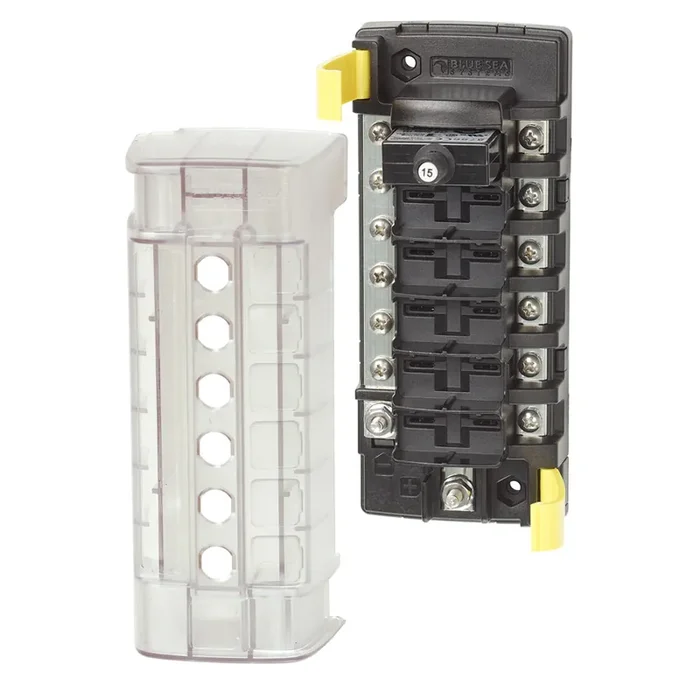 Blue Sea 5052 ST CLB Circuit Breaker Block – 6 Position w/Negative Bus
