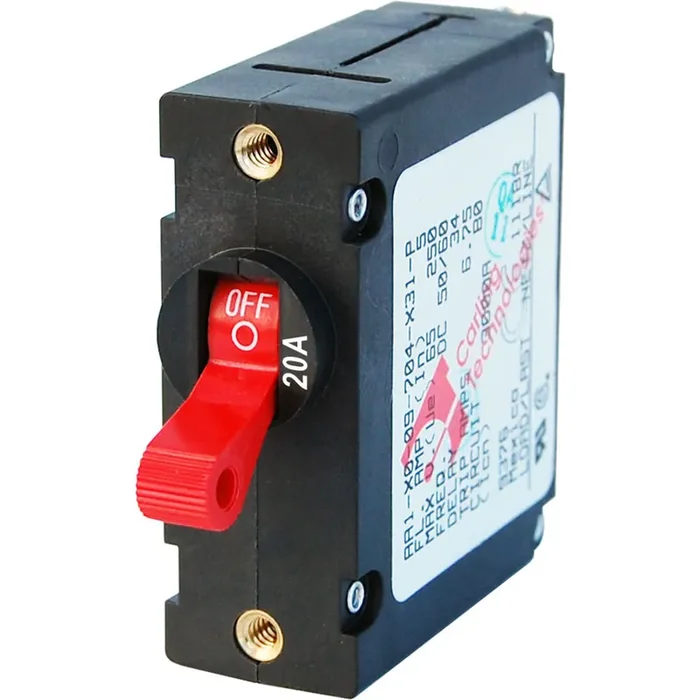 Blue Sea 7213 AC / DC Single Pole Magnetic World Circuit Breaker – 20 Amp