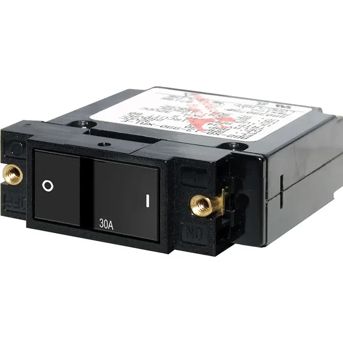 Blue Sea 7406 Single Pole Small Case 2″ Flat Rocker Circuit Breaker – 30 Amp