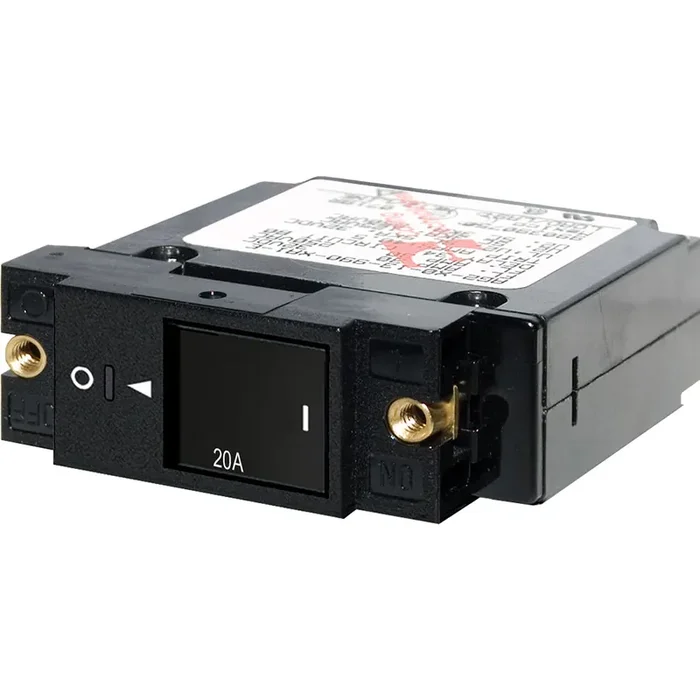 Blue Sea 7429 Single Pole Small Case 2″ Slot Reset Rocker Circuit Breaker – 20 Amp