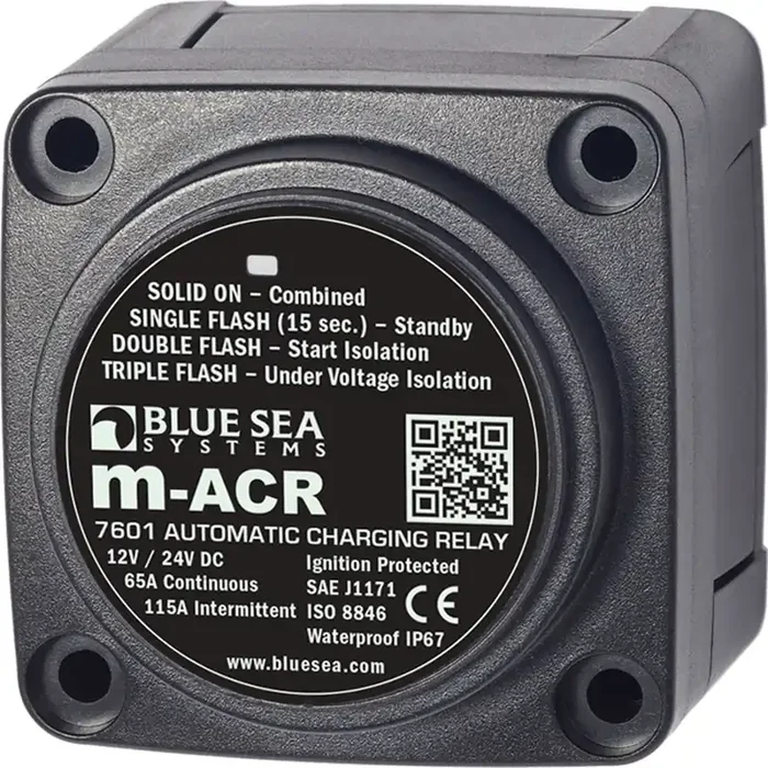Blue Sea 7601 DC Mini ACR Automatic Charging Relay – 65 Amp