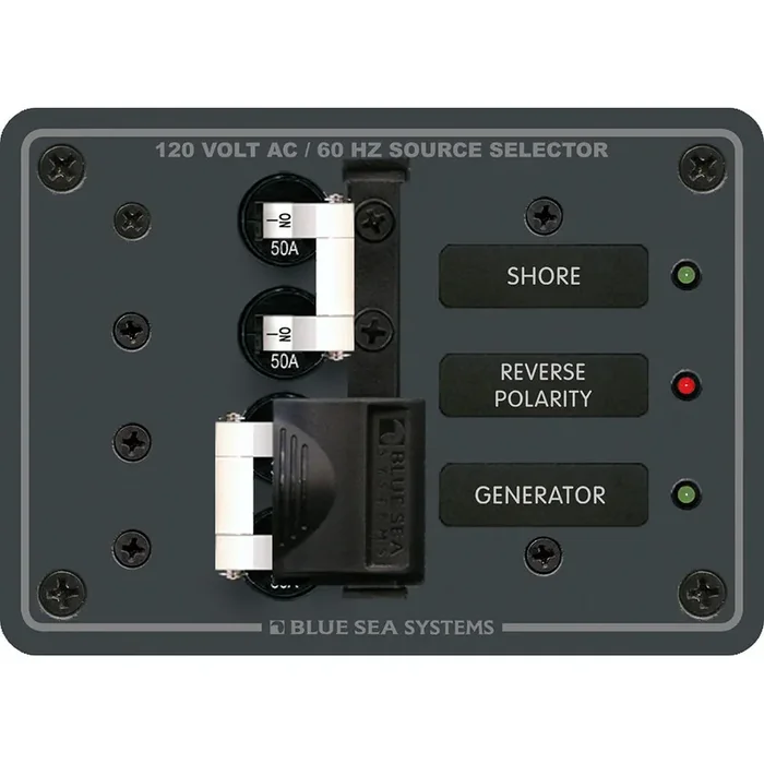 Blue Sea 8061 AC Toggle Source Selector 120V AC – 50AMP