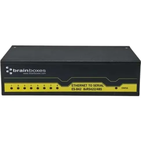 Brainboxes 8 Port RS422/485 Ethernet to Serial Adapter – DIN Rail Mountable Wall-mountable