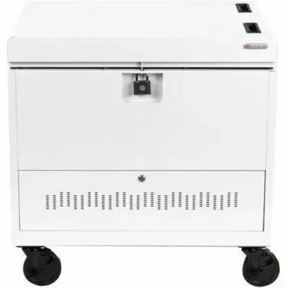 Bretford CUBE Toploader Cart with Caddies Pre-Wired – TVTL30CADUSB – 4 Casters – Arctic