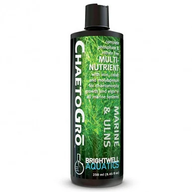Brightwell Aquatics Chaeto Gro fertilizer for Chaetomorpha algae in Marine Systems, 2 L ml 67.6 fl. oz.