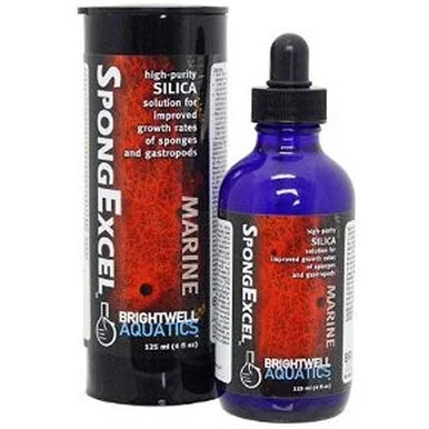 Brightwell Aquatics SpongExcel Silica solution for improved growth rate of Sponges, Bivalves, and Gastropods, 125 ml. (4 oz.)