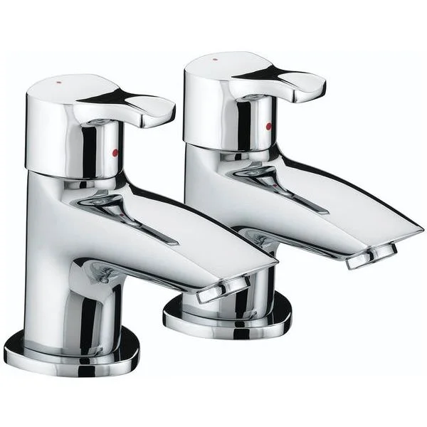 Bristan Capri Pair of Chrome Bath Taps – Short Lever Handles
