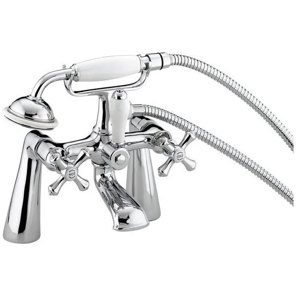Bristan Colonial Traditional Chrome Bath Mixer Tap with Shower Handset