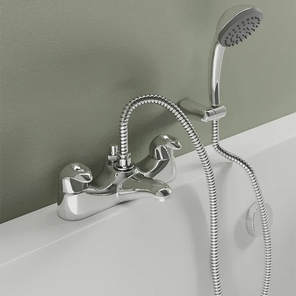 Bristan Java Chrome Bath Mixer Tap with Shower Handset and Hose