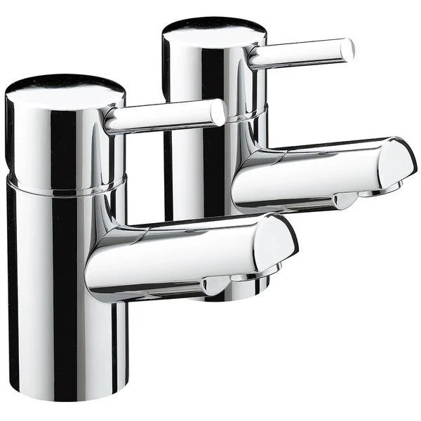 Bristan Prism Pair of Chrome Basin Taps, Stick Handle, Deck Mounted