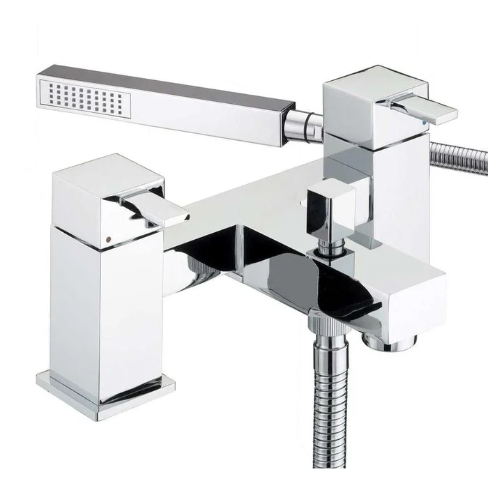 Bristan Quadrato Modern Pillar Bath Shower Mixer – Chrome – QD BSM C
