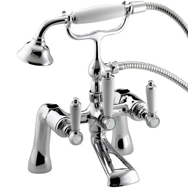 Bristan Renaissance Traditional Chrome Bath Mixer Tap with Shower Handset