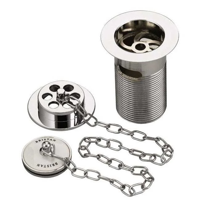 Bristan Traditional Slotted Bath Waste with Porcelain Plug – Chrome –