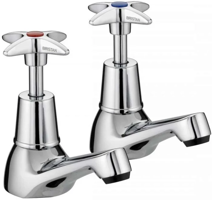 Bristan Value Crosshead Top Manual Bath Taps – Chrome Plated – VAX 3/4