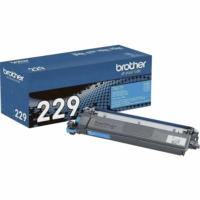Brother Genuine TN229C Standard Yield Cyan Toner Cartridge – Laser – Cyan – Standard Yield
