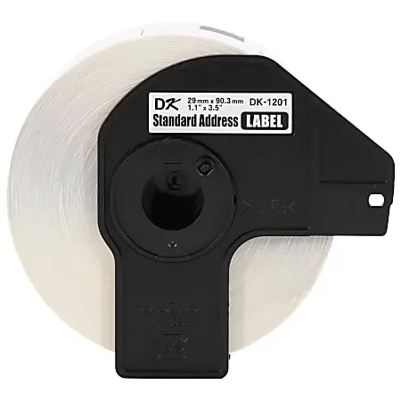Brother® Genuine DK-12013PK Die-Cut Standard Address Labels, 1-3/16” x 3-1/2”, White, 400 Labels Per Roll, Box Of 3 Rolls