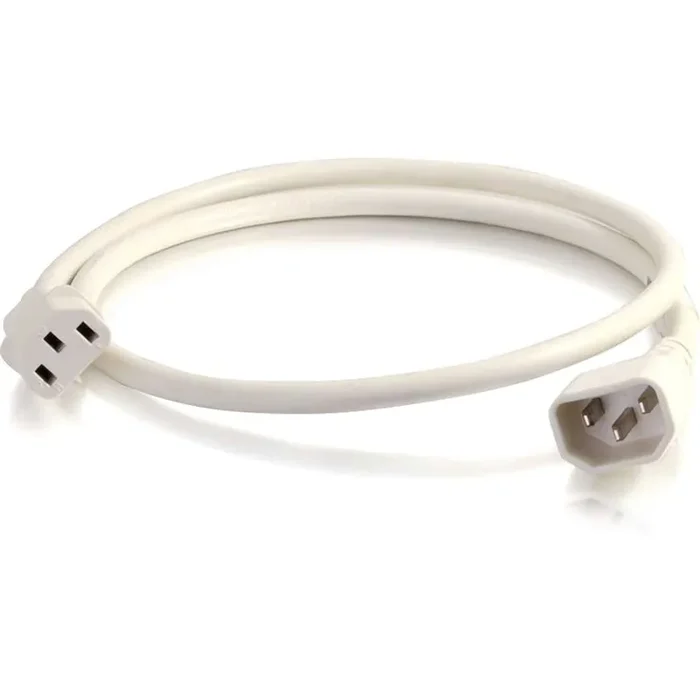 C2G 10ft 14AWG Power Cord (IEC320C14 to IEC320C13) – White