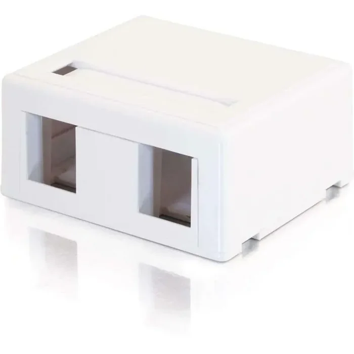 C2G 2-Port Keystone Jack Surface Mount Box – White
