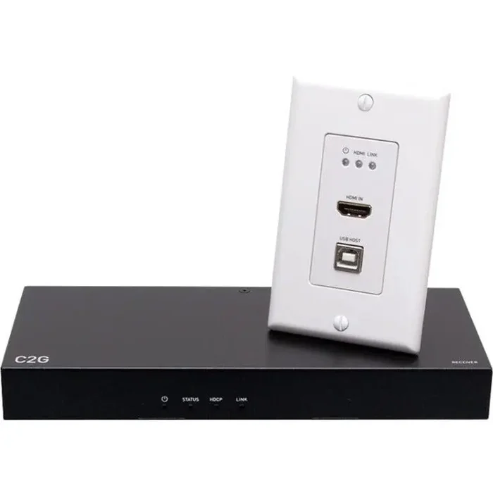 C2G HDMI HDBaseT Wall Plate Transmitter to Box Receiver Extender – 4K 60Hz