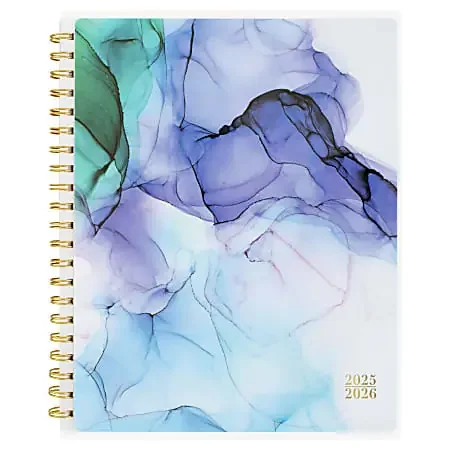 Cambridge® Aqueous Academic 2025-2026 Weekly Monthly Planner, Large, 8 1/2″ x 11″