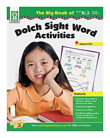 Carson Dellosa Education Key Education Resource Book The Big Book Of Dolch Sight Word Activities, Grades K 3/Special Learners