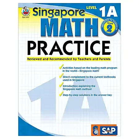 Carson-Dellosa Singapore Math Practice, Level 1A, Grade 2
