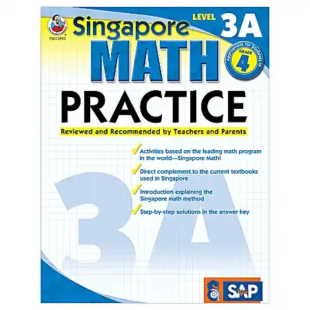 Carson-Dellosa Singapore Math Practice, Level 3A, Grade 4