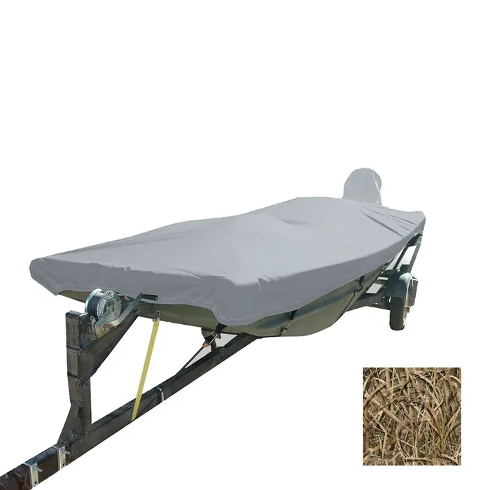 Carver Performance Poly-Guard Styled-to-Fit Boat Cover f/16.5‘ Open Jon Boats – Shadow Grass