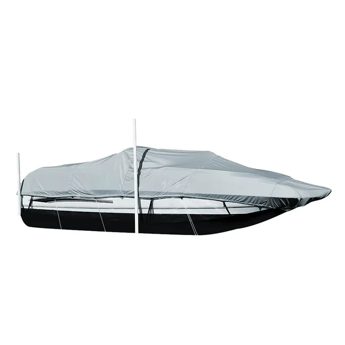 Carver Performance Poly-Guard Styled-to-Fit Boat Cover f/20.5‘ Sterndrive Deck Boats w/Walk-Thru Windshield – Grey