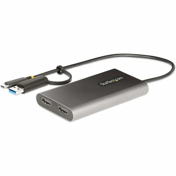 产品名称中包含顶级域名,检查并适当处理后再继续! StarTech.com USB-C to Dual-HDMI Adapter, USB-C/A to 2x HDMI, 4K 60Hz, 100W PD