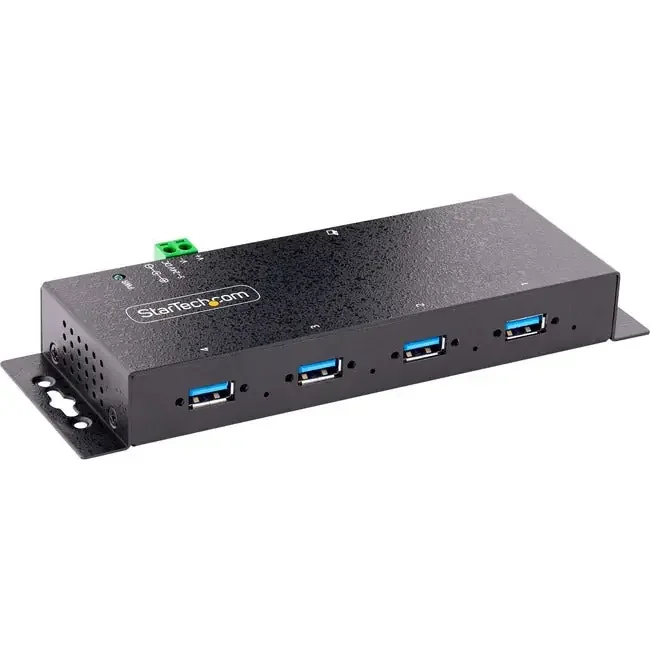 产品名称中包含顶级域名,检查并适当处理后再继续! StarTech.com 4-Port Industrial USB 3.0 5Gbps Hub, Rugged USB Hub w/ ESD & Surge Protection, DIN/Wall/Desk Mountable, USB-A Expansion Hub 5G4AINDNP-USB-A-HUB