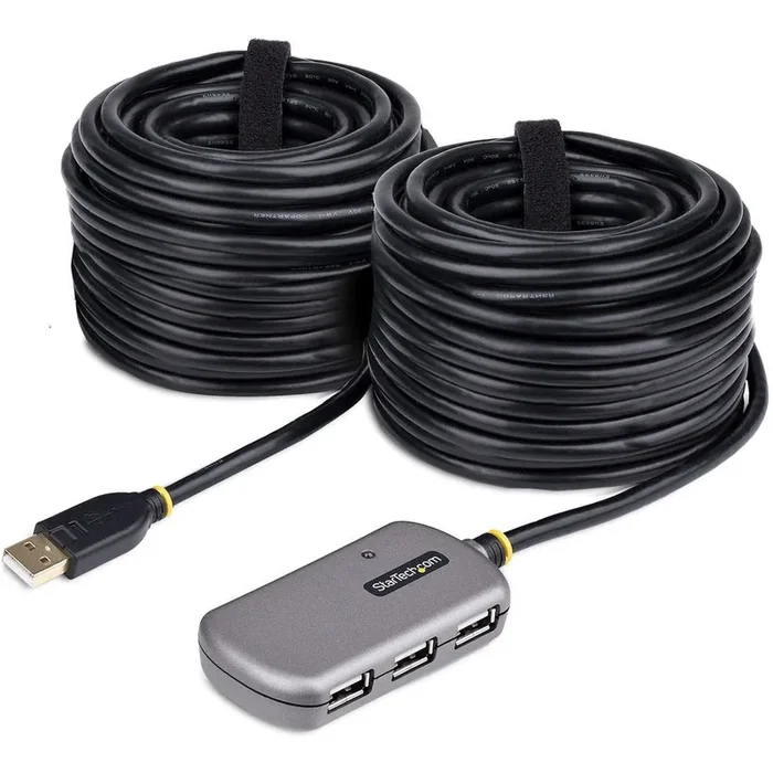 产品名称中包含顶级域名,检查并适当处理后再继续! StarTech.com USB Extender Hub 24m USB 2.0 Extension Cable w/ 4-Port USB-A Hub Active/Bus P