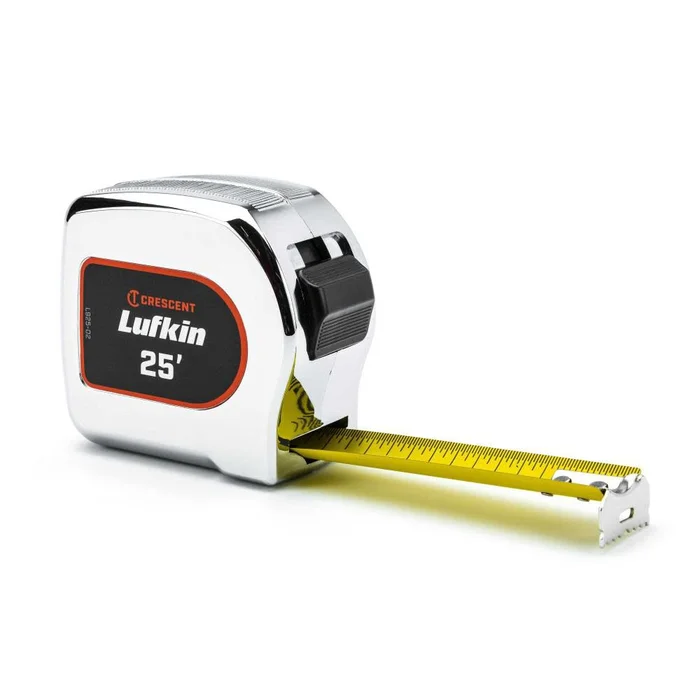 Chrome Case Yellow Clad Tape Measure 1 1/8in x 25′ L925-02