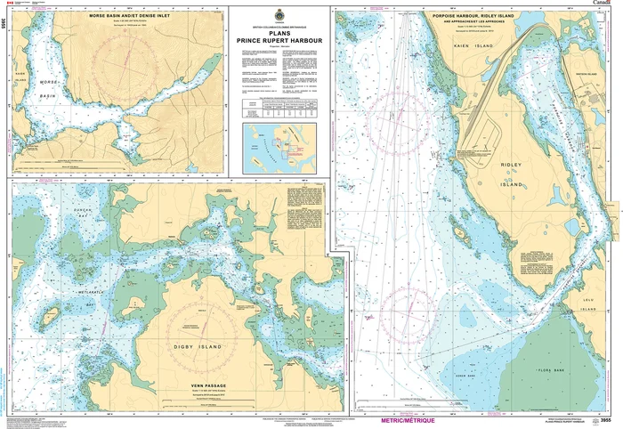 CHS Nautical Chart – CHS3955 Plans – Prince Rupert Harbour