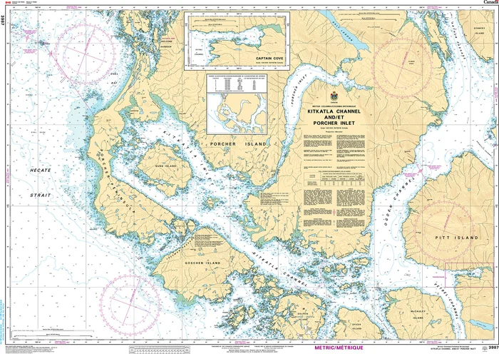 CHS Nautical Chart – CHS3987 Kitkatla Channel and/et Porcher Inlet
