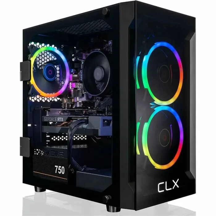 CLX SET TGMSETRTA3502BM Gaming Desktop Computer – AMD Ryzen 7 5700X Octa-core (8 Core) 3.40 GHz – 16 GB RAM DDR4 SDRAM – 2 TB HDD – 1 TB M.2 PCI Express NVMe SSD – Mini-tower – Matte Black