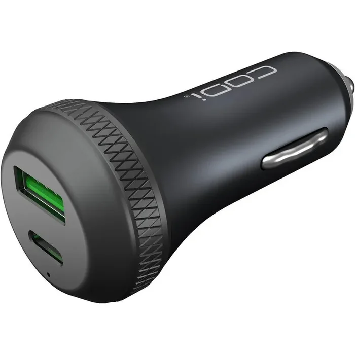 CODi USB-C Car Charger with USB-C and USB-A Outputs – QC 3.0 18W + PD 18W