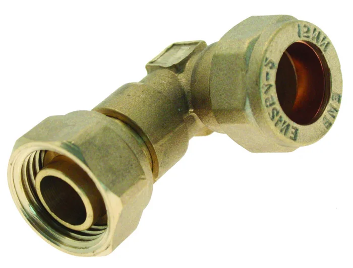 Compression Tap Connector Bent DZR 15mm x 1/2″