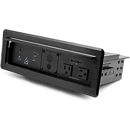 Conference Room Docking Station w/ Power; Table Connectivity A/V Box, Universal Laptop Dock, 60W PD, AC Outlets, USB Charging