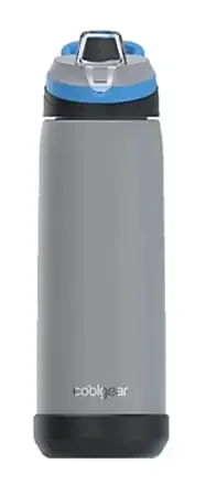 Cool Gear Glide Chugger Water Bottle, 24 Oz, Glacier Gray