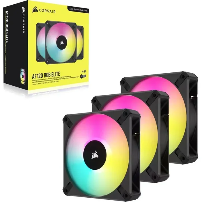 Corsair iCUE AF120 RGB ELITE 120mm PWM Triple Fan Kit – 3 Pack – 4.72 Maximum Fan Diameter