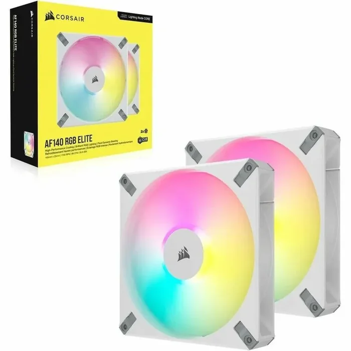 Corsair iCUE AF140 RGB ELITE 140mm PWM Dual Fan Kit – White – 2 Pack