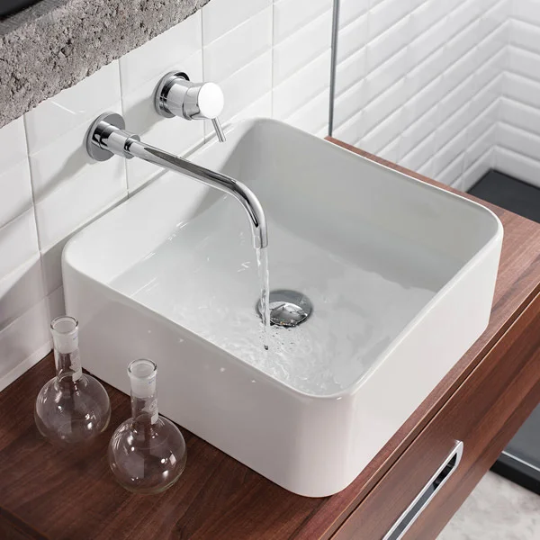 Crosswater Kai Lever 2 Hole Contemporary Chrome Basin Mixer Tap, Long Spout