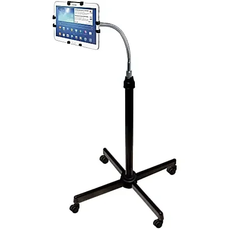 CTA Digital Universal Height Adjustable Gooseneck Floor Stand For Tablets 9.7″-10.1″ Screen Support Floor Acrylonitrile Butadiene Styrene (ABS), Steel