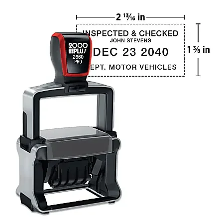 Custom 2000 Plus® PrintPro™ 2660D Self-Inking Heavy Duty Dater/ Date Stamp, 1 Or 2 Color, 1-3/8″ x 2-3/16″ Rectangle