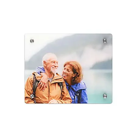 Custom Full-Color Acrylic Photo Wall Art Panel With Brushed Silver Stand-Off Mounting Hardware, 8” x 10”