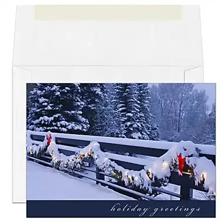 Custom Full-Color Holiday Cards With Envelopes, 7-7/8″ x 5-5/8″, Brilliant Bunting, Box Of 25 Cards