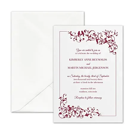 Custom Premium Wedding & Event Invitations With Envelopes, Little Love Birds, 5″ x 7″, Box Of 25 Invitations