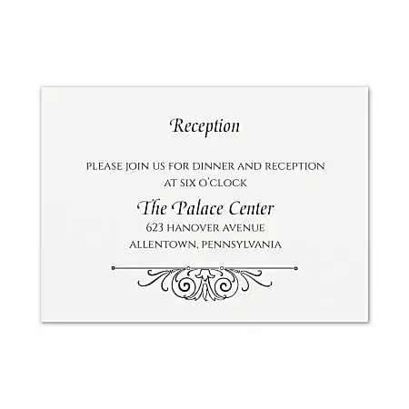 Custom Shaped Wedding & Event Reception Cards, 4-7/8″ x 3-1/2″, Regal Crest, Box Of 25 Cards